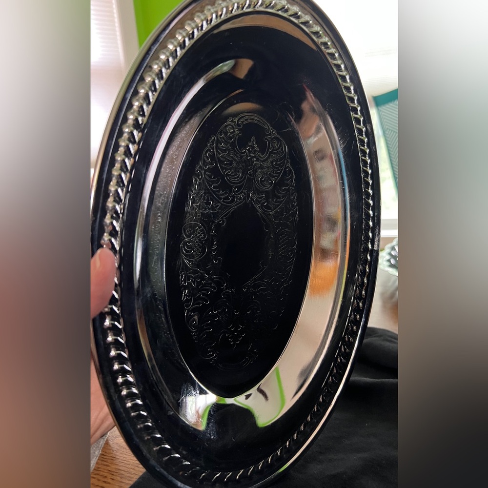 Silver Plated Small Oval serving Tray, Jewelry Tray Trinkets